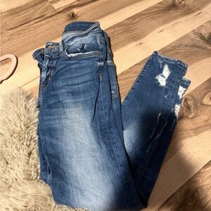 Flying Monkey Blue Distressed Skinny Jeans